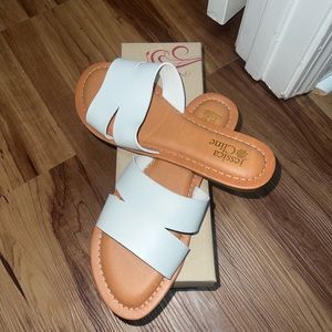 White sandals